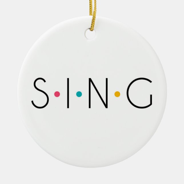Sing Colored Dots Singer Keramik Ornament (Vorne)