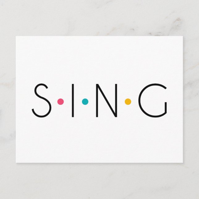 Sing Colored Dots Singer Postkarte (Vorderseite)