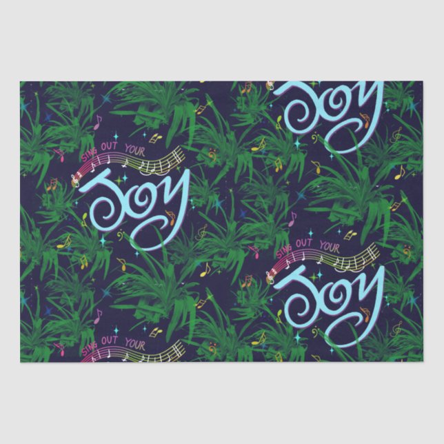 Sing deine Freude aus! Mittlere Geschenktasche Seidenpapier (Vorderseite)