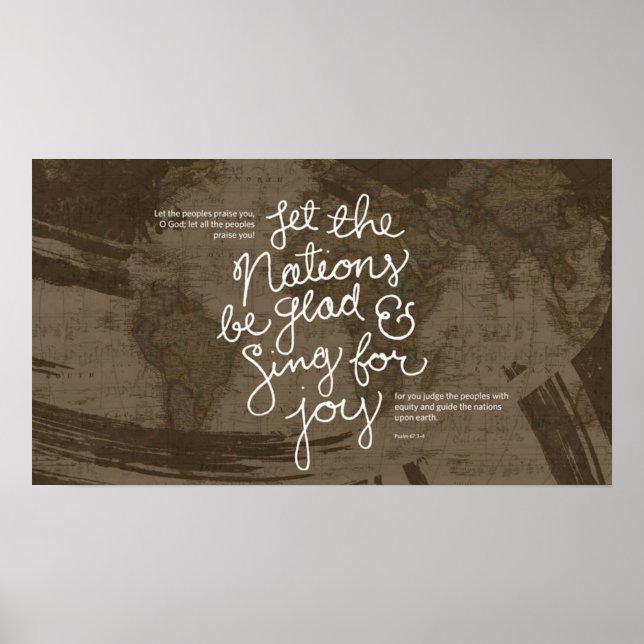 Sing for joy bible verse Psalm 67:3-4 Poster (Vorne)