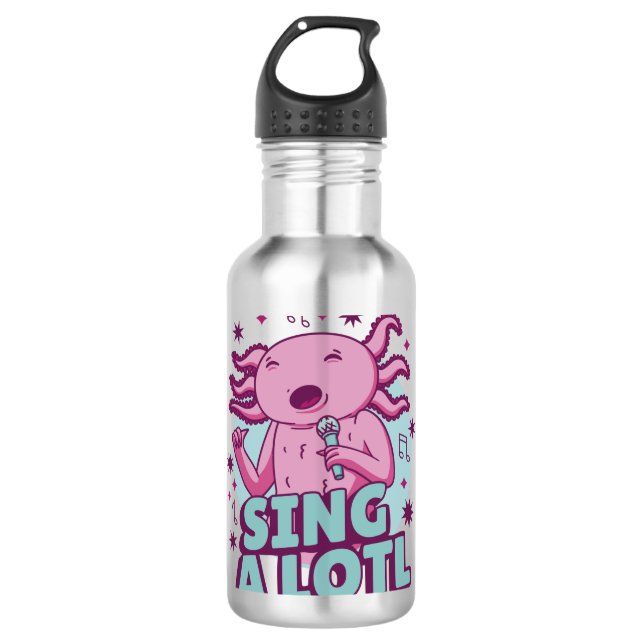 Sing im Lotto Axolotl Edelstahlflasche (Vorderseite)