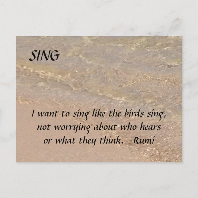 SING Inspiration Postcard Sand Beach Rumi Postkarte (Vorderseite)