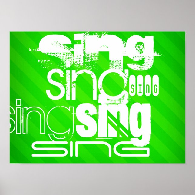 Sing; Neon Green Stripes Poster (Vorne)