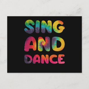 Sing und Dance Hippie Gefärbte Krawatte Postkarte