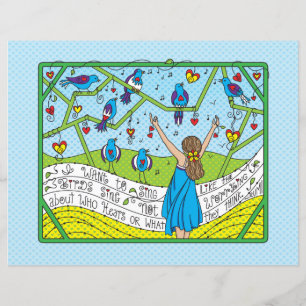 Sing wie die Vögel Sing_Flat Papier Blatt 11"x8.5"