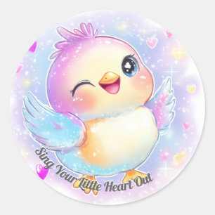 Sing your Little Heart Out: Niedlicher Pastel Baby Runder Aufkleber