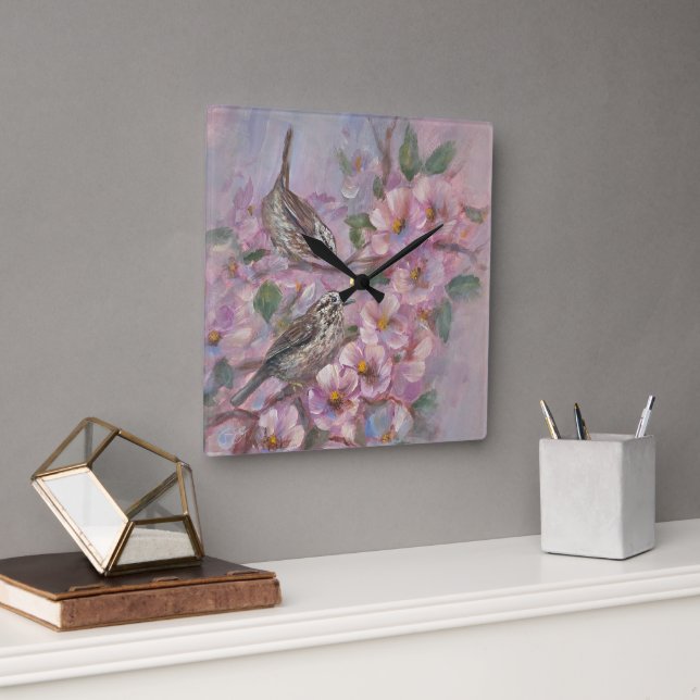 Singammer Quadratische Wanduhr (Büro)