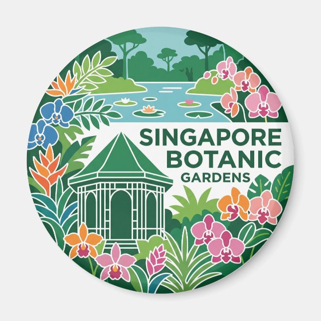 Singapore Botanischer Garten Singapur Magnet (Vorne)