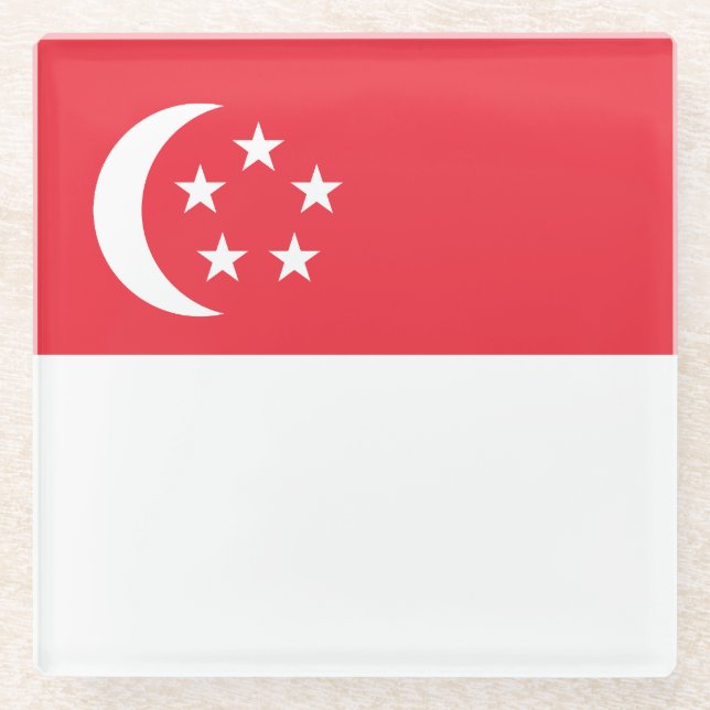 Singapore Flag Glasuntersetzer (Vorderseite)