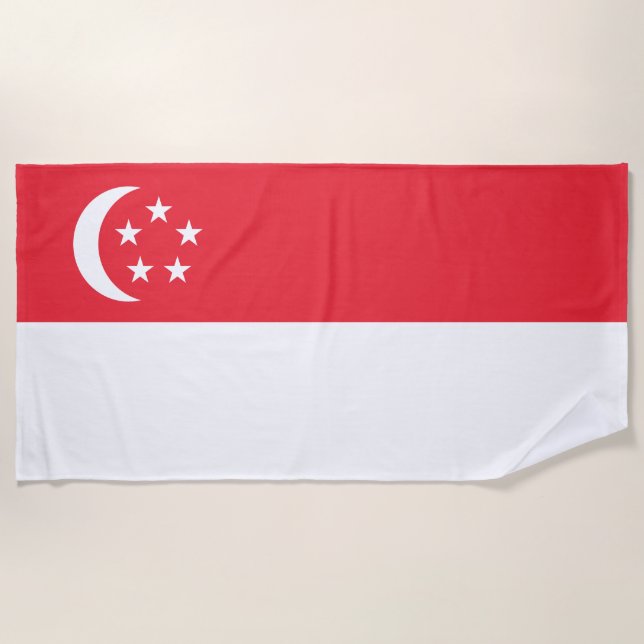 Singapore Flag Strandtuch (Vorderseite)