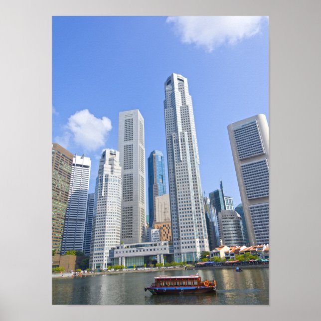 Singapore Highrise Skyline Financial District Poster (Vorne)