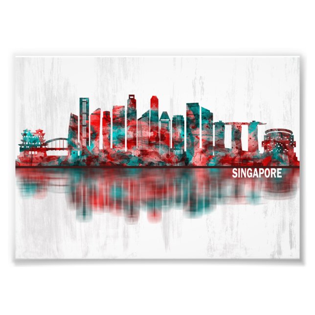 Singapore Skyline Fotodruck (Vorne)