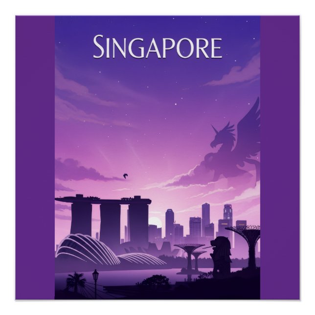 Singapore Skyline Poster (Vorderseite)