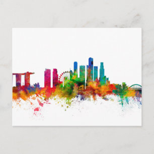 Singapore Skyline Postkarte