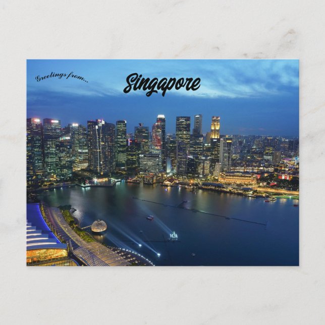 Singapore Skyline Postkarte (Vorderseite)