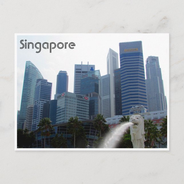 Singapore-Stadt Postkarte (Vorderseite)