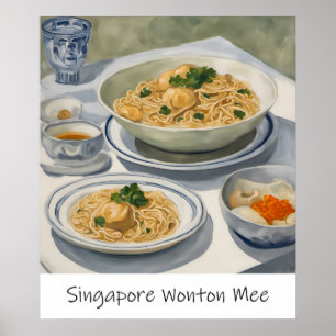Singapour Wonton Mee Peinture - Impression d'archi