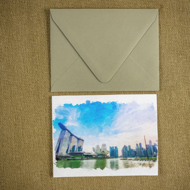 Singapur Asia Panorama View Postkarte (singapore panorama view postcard)