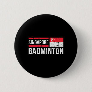 Singapur Badminton Flag Racket Sport Birdie Playe Button