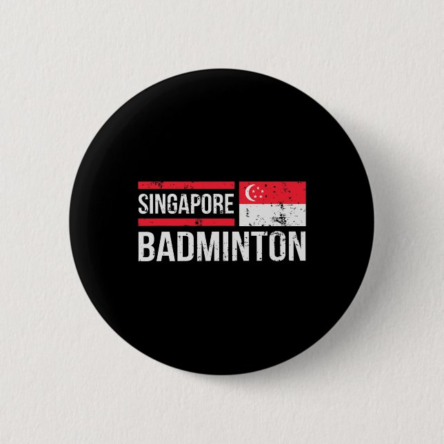 Singapur Badminton Flag Racket Sport Birdie Playe Button (Vorderseite)