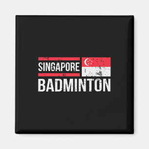 Singapur Badminton Flag Racket Sport Birdie Playe Magnet