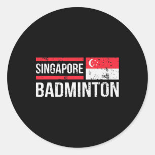 Singapur Badminton Flag Racket Sport Birdie Playe Runder Aufkleber