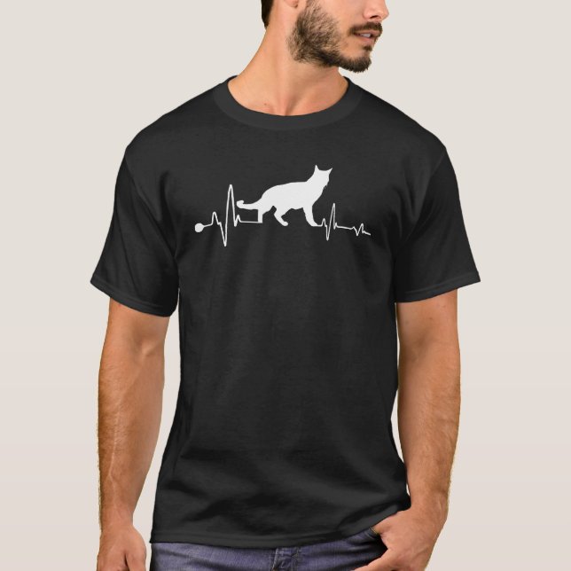 Singapur Cat Heartbeat Kitten for Cats T-Shirt (Vorderseite)