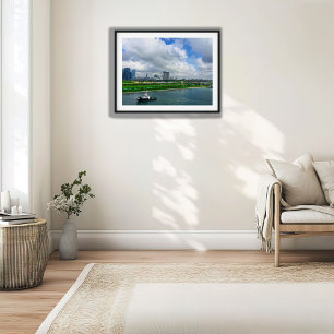 Singapur City Skyline Marina Bay Sands Tugboat Poster