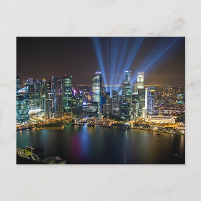 Singapur Downtown Lightshow Postkarte (Vorderseite)