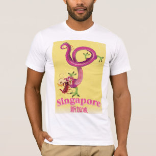 Singapur-Drache Vintage-Urlaubsposter T-Shirt