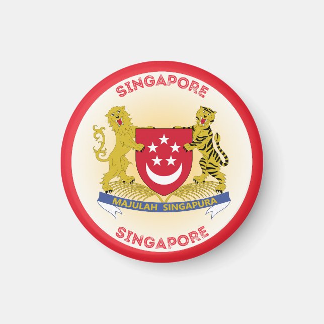 Singapur-Erbe-Emblem Magnet (Vorne)