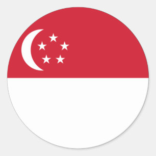 Singapur-Euro-Aufkleber Runder Aufkleber
