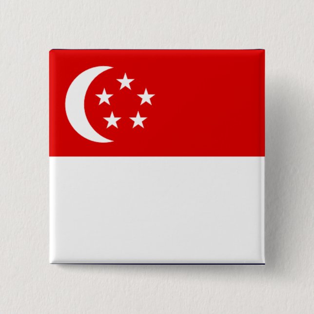 Singapur Flag Button/Lapel Pin Button (Vorderseite)