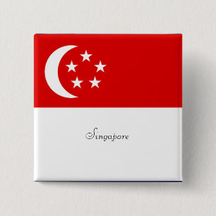 Singapur Flag Button/Lapel Pin Button