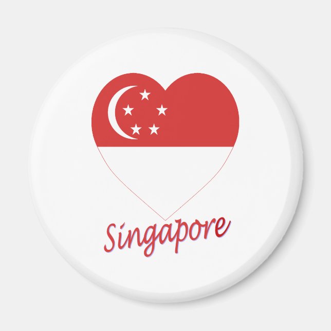 Singapur Flag Heart Magnet (Vorne)