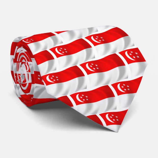 Singapur Flag-Krawatte Krawatte (Gerollt)