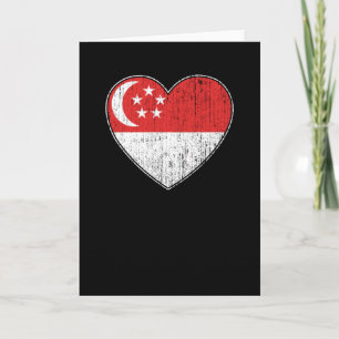 Singapur Flag Liebe Herz Karte