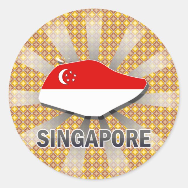 Singapur Flag Map 2.0 Runder Aufkleber (Vorderseite)