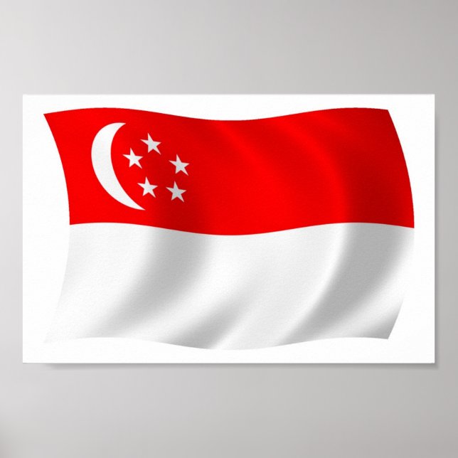 Singapur Flag Poster Print (Vorne)