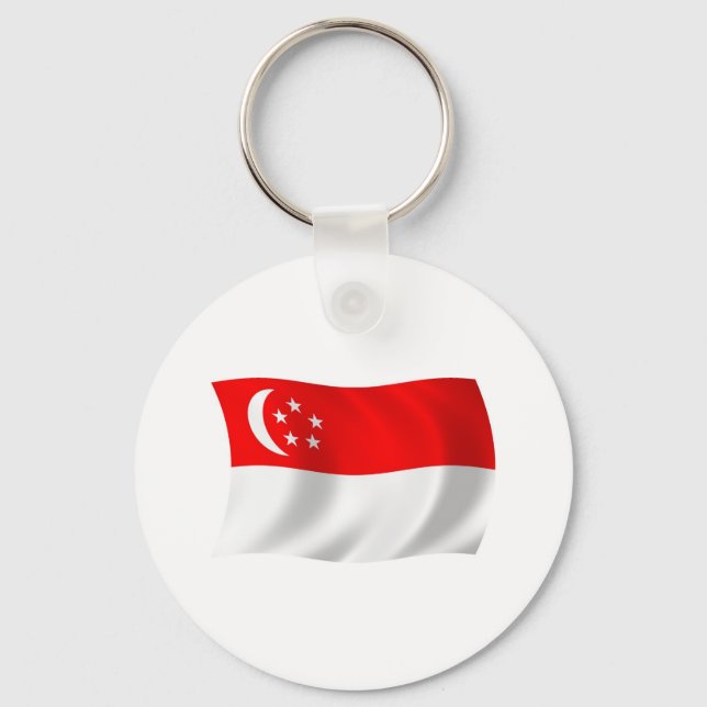 Singapur Flag Schlüsselanhänger (Vorderseite)