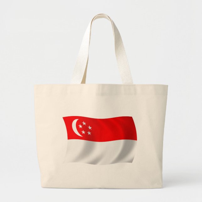 Singapur Flag Tote Bag Jumbo Stoffbeutel (Vorne)