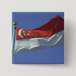 Singapur-Flagge Button