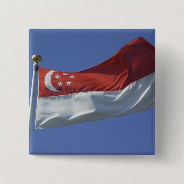 Singapur-Flagge Button (Vorderseite)