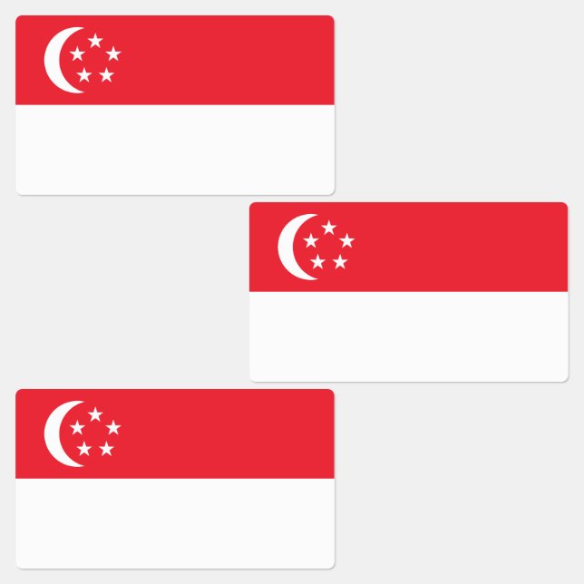 Singapur-Flagge Etiketten (Gruppe)