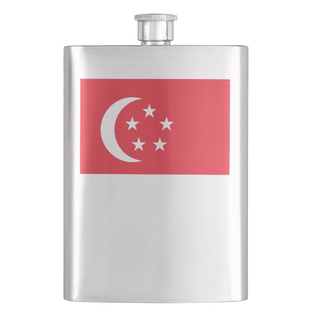 Singapur-Flagge Flachmann (Vorderseite)