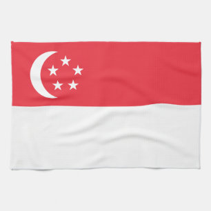 Singapur-Flagge Geschirrtuch