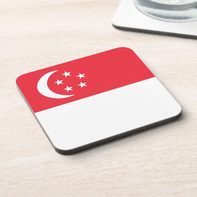 Singapur-Flagge Getränkeuntersetzer (Linke Seite)