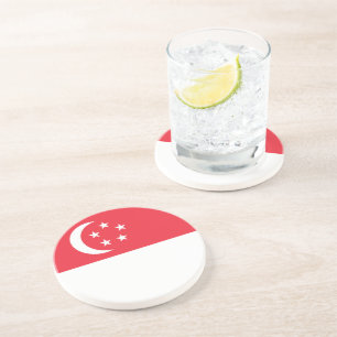 Singapur-Flagge Getränkeuntersetzer