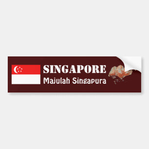 Singapur-Flagge + Karte Aufkleber Autoaufkleber