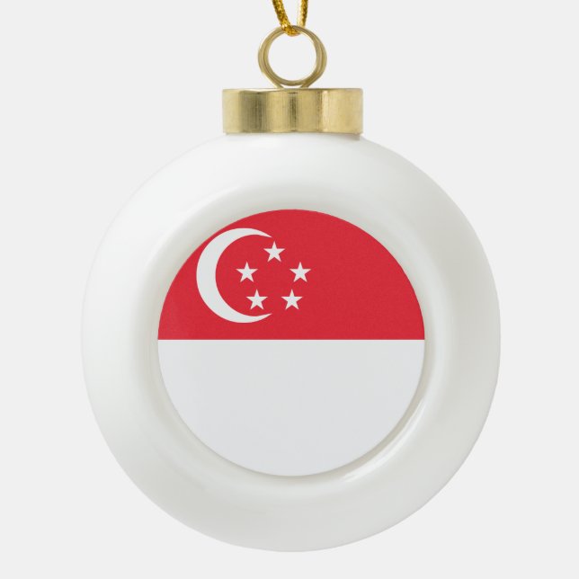 Singapur-Flagge Keramik Kugel-Ornament (Vorderseite)